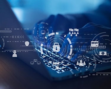 Close-up-businessman-hand-typing-or-working-on-laptop-for-programming-about-cyber-security
