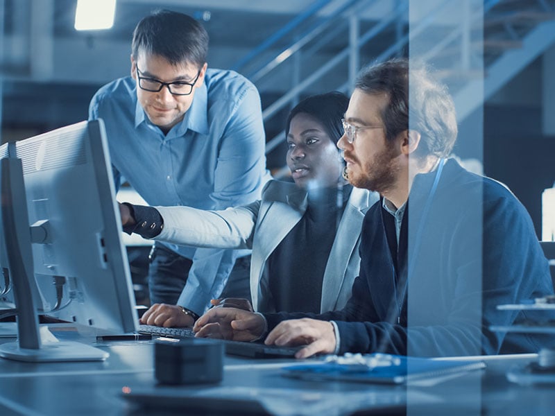 Electronics-Development-Engineer-Working-on-Computer