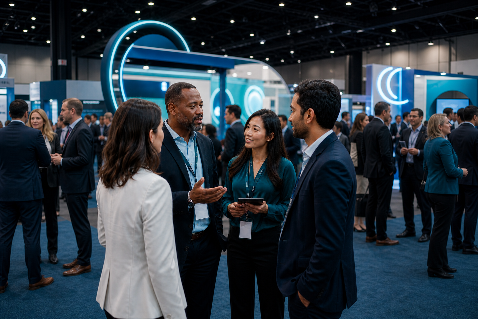 Tradeshow Floor Crowd Portrait