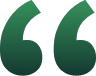 The image features a green gradient quotation mark symbol.